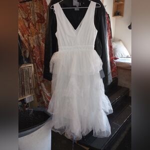 Lulu's White Layered Tulle Dress New